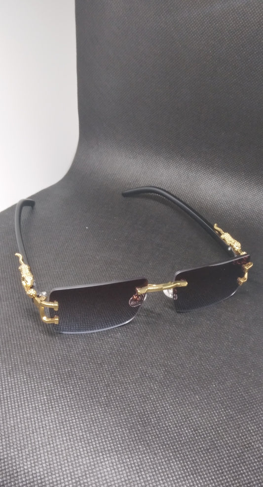 black frame gray-blue Retro Fashion Glasses